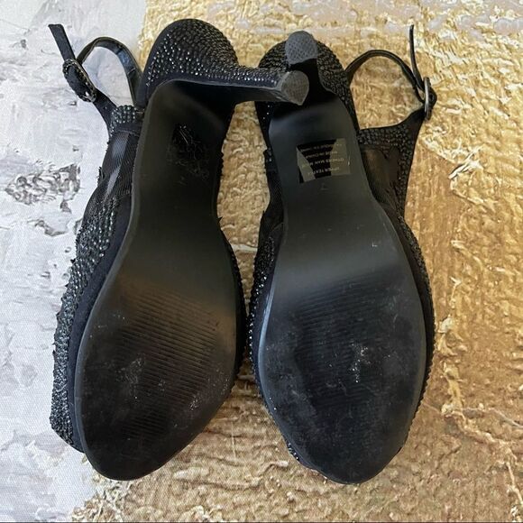 Town Shoes Platform Open Toe Sling Back Heels - Picture 5 of 8